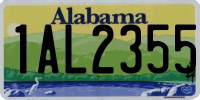 AL license plate 1AL2355