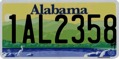 AL license plate 1AL2358