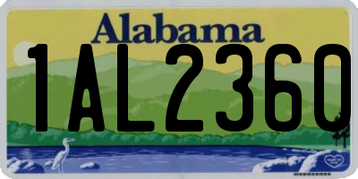 AL license plate 1AL2360