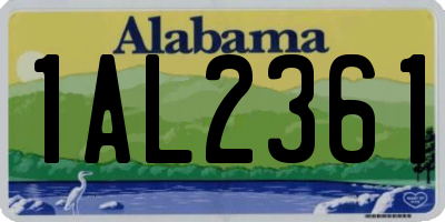 AL license plate 1AL2361