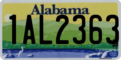 AL license plate 1AL2363
