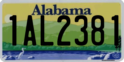 AL license plate 1AL2381