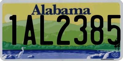 AL license plate 1AL2385