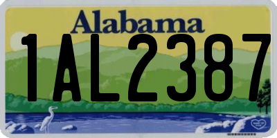 AL license plate 1AL2387