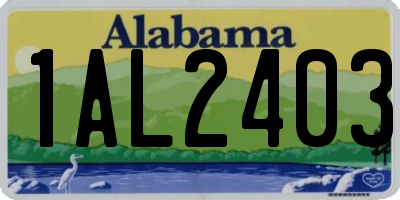 AL license plate 1AL2403