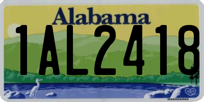 AL license plate 1AL2418