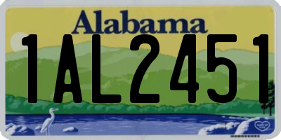 AL license plate 1AL2451