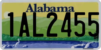 AL license plate 1AL2455
