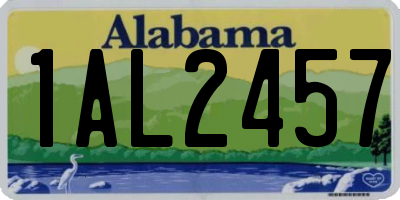AL license plate 1AL2457