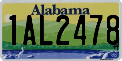 AL license plate 1AL2478