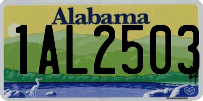 AL license plate 1AL2503