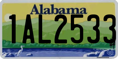 AL license plate 1AL2533