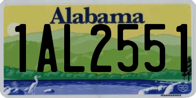 AL license plate 1AL2551