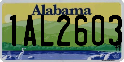 AL license plate 1AL2603