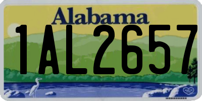 AL license plate 1AL2657