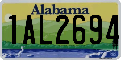 AL license plate 1AL2694