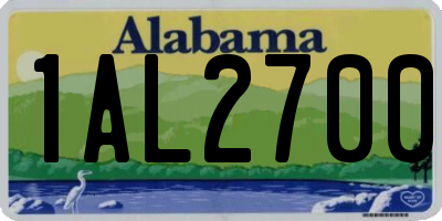 AL license plate 1AL2700