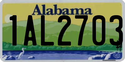 AL license plate 1AL2703