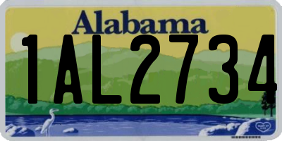AL license plate 1AL2734