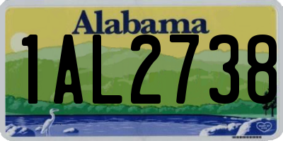 AL license plate 1AL2738
