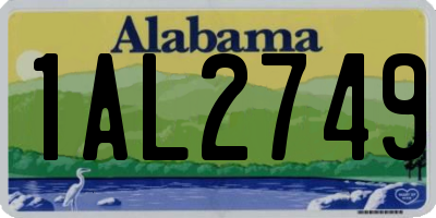 AL license plate 1AL2749
