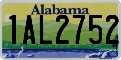AL license plate 1AL2752
