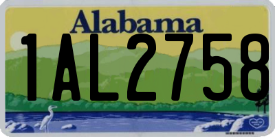AL license plate 1AL2758