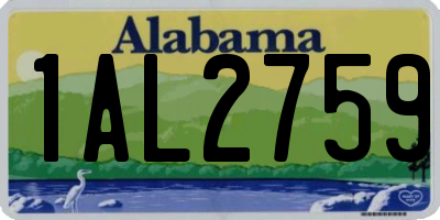 AL license plate 1AL2759