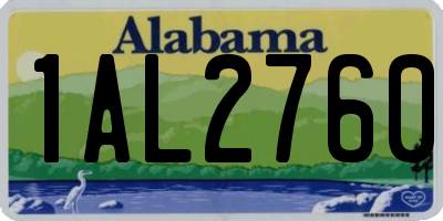 AL license plate 1AL2760