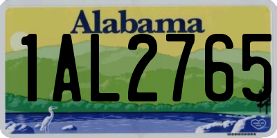 AL license plate 1AL2765