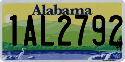 AL license plate 1AL2792