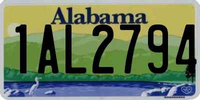 AL license plate 1AL2794