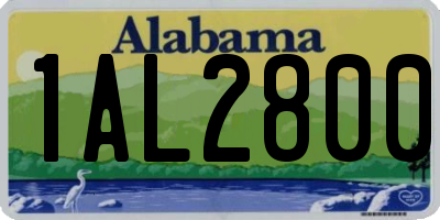 AL license plate 1AL2800