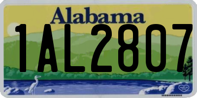 AL license plate 1AL2807