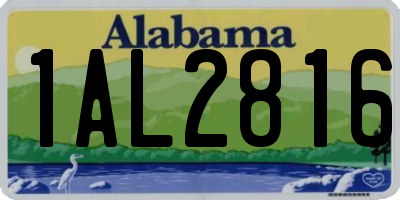 AL license plate 1AL2816