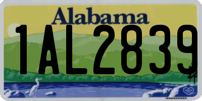 AL license plate 1AL2839