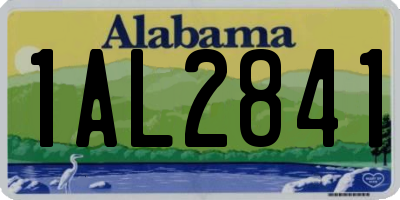 AL license plate 1AL2841