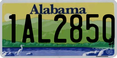 AL license plate 1AL2850