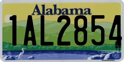 AL license plate 1AL2854