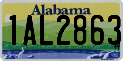 AL license plate 1AL2863