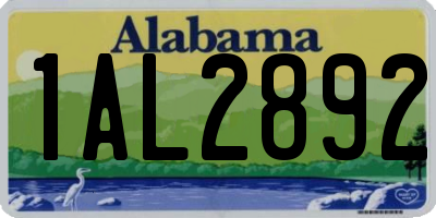 AL license plate 1AL2892