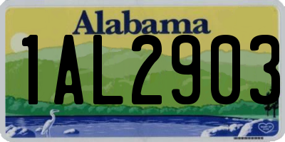 AL license plate 1AL2903