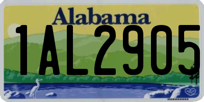 AL license plate 1AL2905