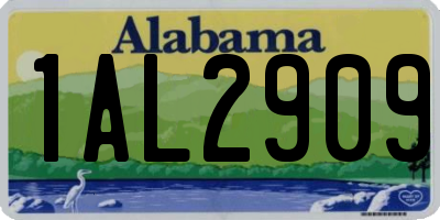 AL license plate 1AL2909