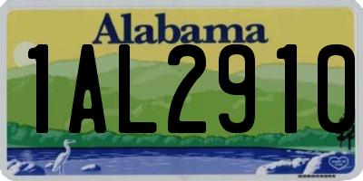 AL license plate 1AL2910