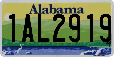 AL license plate 1AL2919