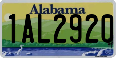 AL license plate 1AL2920