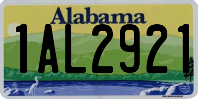 AL license plate 1AL2921