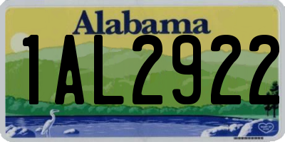 AL license plate 1AL2922