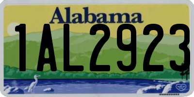 AL license plate 1AL2923